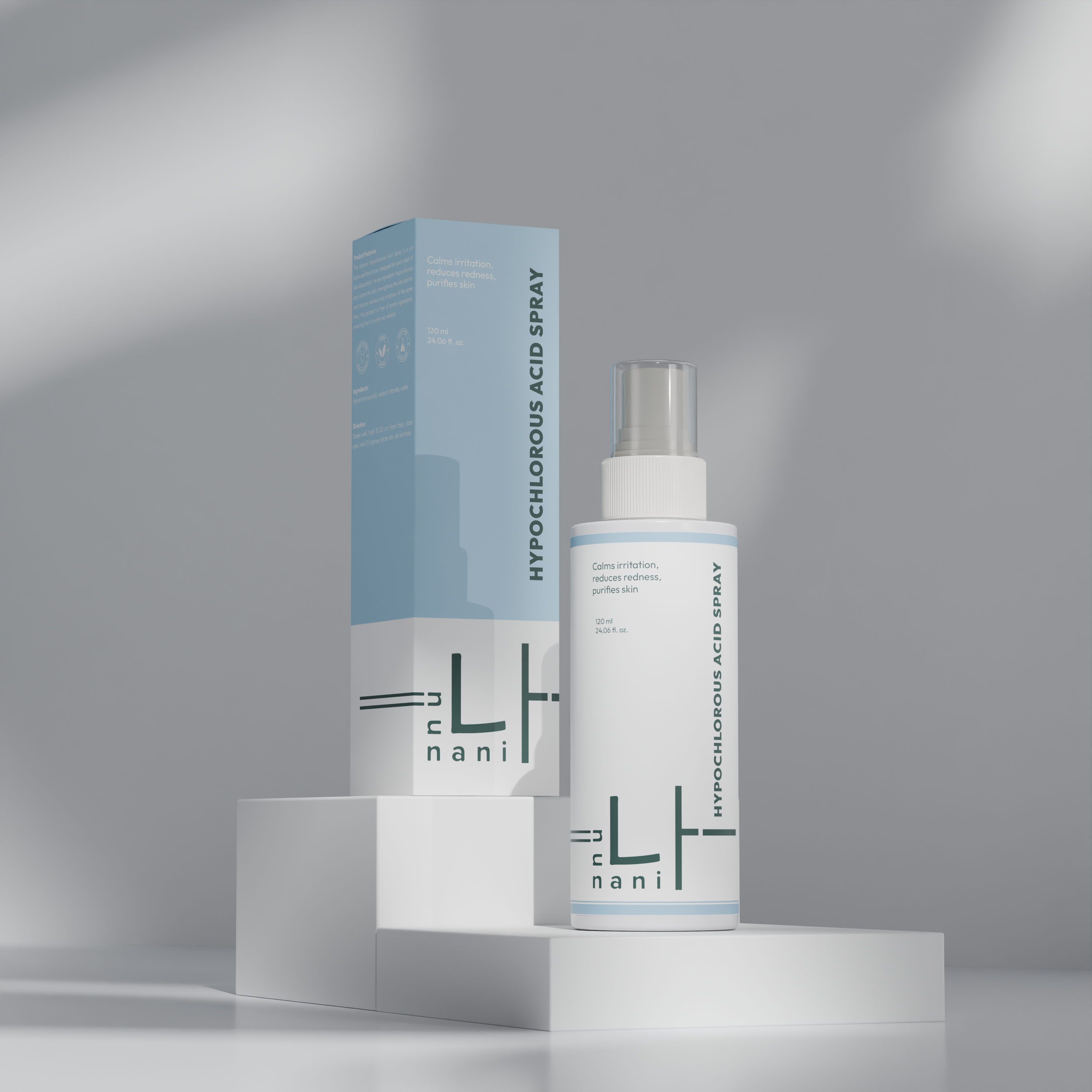 Hypochlorous acid facial and body spray