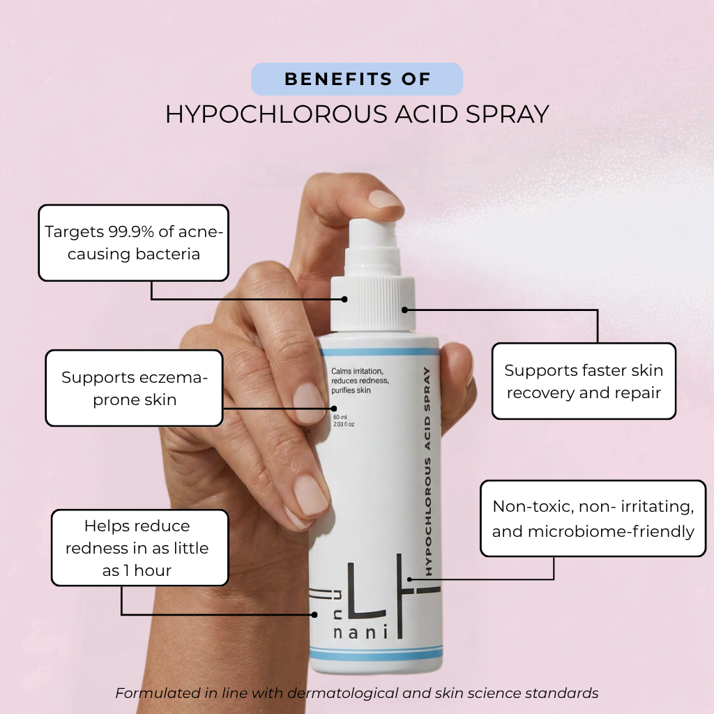 Hypochlorous acid facial and body spray